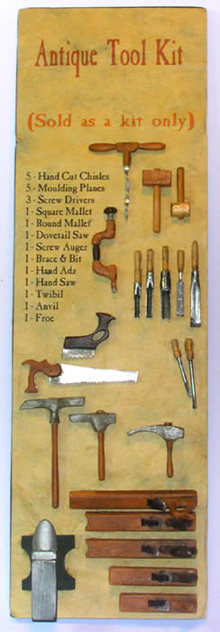 Miniature Antique Tool Set and Miniature Antique Hand Screws